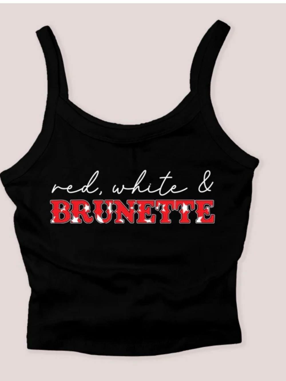 Bella Canvas Black Tank Top with Red and Brunette Tank